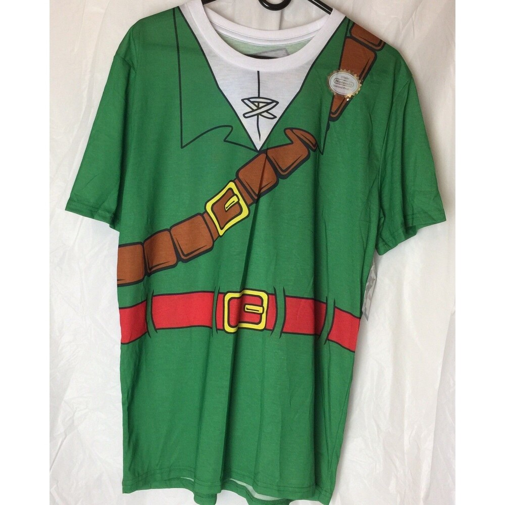 Legend of Zelda Link Men's Shirt Only Official Nintendo CosPlay Costume Size L